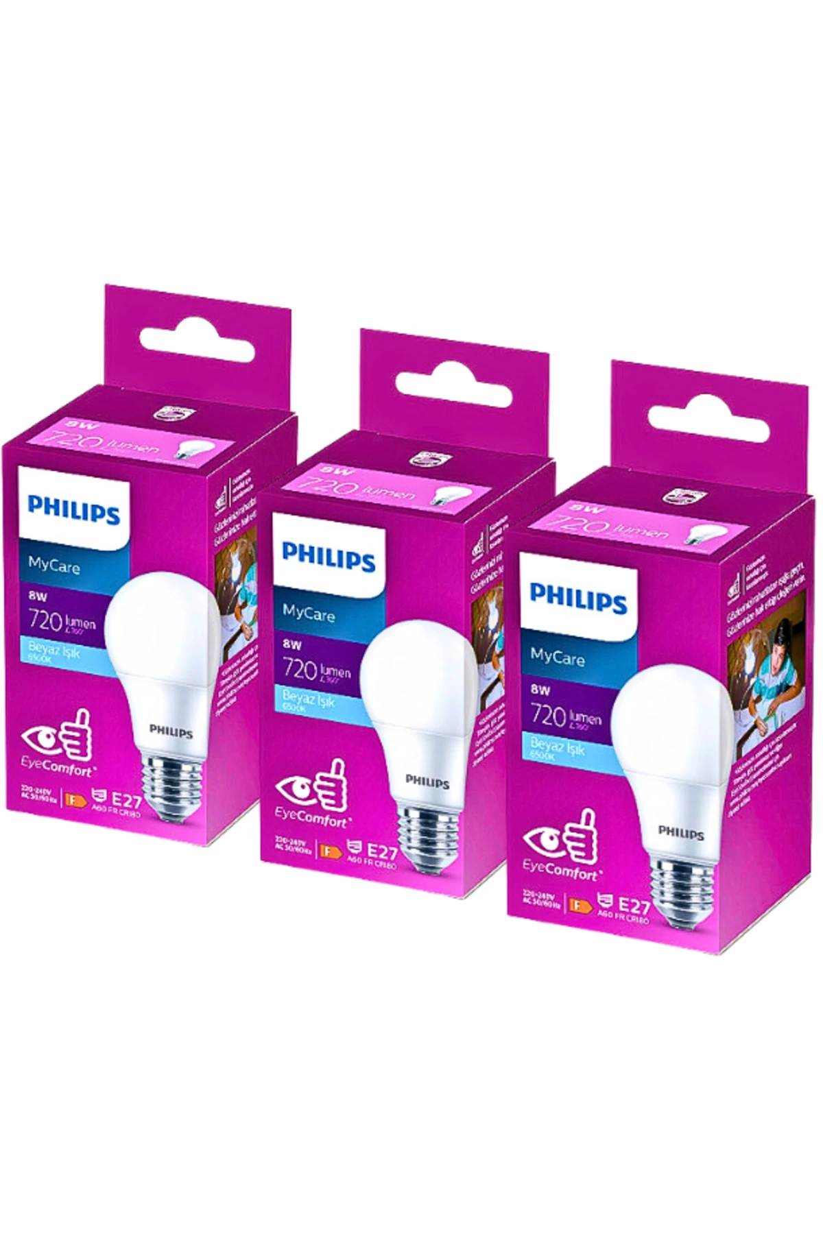 LED Ampul E27 A60 8W 6500K 720 Lümen Beyaz Işık